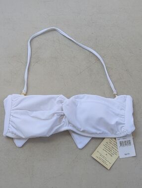 Nicolita White Bandeau Bikini Top with Removable Strap